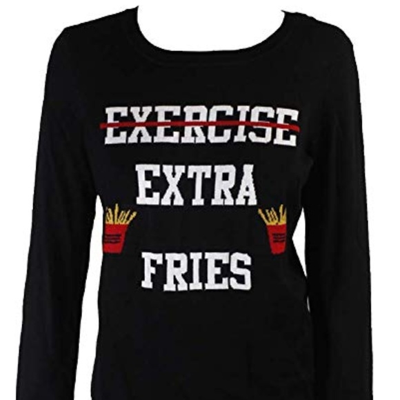 Ultra Flirt Sweaters - Ultra Flirt — Exercise Extra Fries black Sweater L